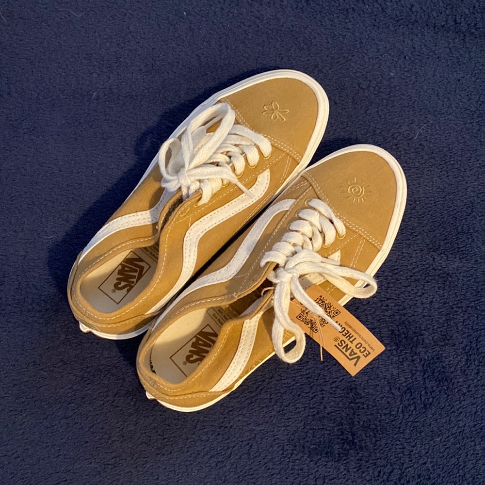 Gold vans shoes